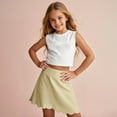 thumbnail image 5 of Girls Golf Skirt, Athletic Tennis Skirts with Shorts Solid Color High Waisted Skorts for Workout Yoga Skirt Yellow 9Y, 5 of 9