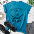 thumbnail image 2 of To Err Is Human To Arr Is Pirate Shirt, Unisex Women's Men's Shirt, Sailor Sailing Shirt, Skulls Beach Tee, Heather Blue, X-Large, 2 of 6