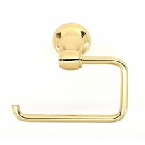 Alno A6666 Royale Solid Brass 5-1/2" W Euro Single Hook Slide On Toilet Paper Holder -
