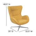 thumbnail image 5 of Emma + Oliver Home and Office Retro Citron Fabric Swivel Wing Accent Chair, 5 of 11