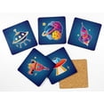thumbnail image 2 of Inkdotpot Set of 6 Drink Coasters DecorativeNon,SlipCork Base4-inch Square PrintedCoastersEasy Clean- Space Theme, 2 of 8
