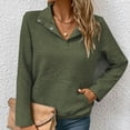 thumbnail image 4 of Free Shipping Womens Sweatshirt Casual Textured Long Sleeve Henley Button V Neck Loose Pullover 2025 Trendy Fall Outfits Tops, 4 of 4