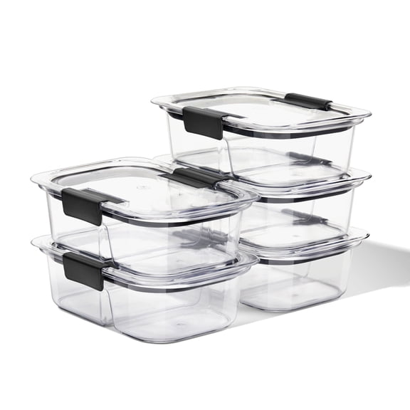 Rubbermaid Brilliance Meal Prep Containers, 2-Compartment Food Storage Containers, 2.85 Cup