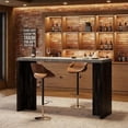 thumbnail image 3 of Modern 55 Inch Counter Height Table – Rectangular Faux Marble Bar Table, Heavy Duty Pub Table for Kitchen Island or Balcony, Seats 4, 350 lb Capacity, 3 of 8