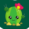 thumbnail image 4 of Inktastic Little Cactus, Cactus With Flowers, Smiling Cactus Girls Baby Bib, 4 of 4