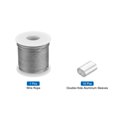 thumbnail image 3 of 197Ft(60M) Wire Rope 304 Stainless Steel Cable 3/64" (1.2 mm) Vinyl Coated with 10pcs Aluminum Sleeves Transparent, 3 of 7