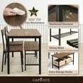 thumbnail image 4 of CAPHAUS 4 Pieces Dining Table Set for 4 w/ Bench and Chairs, Modern Table Set for Dining Room, Home, Kitchen w/ Storage Rack, Rectangle Table, Bench & Two Chairs, Space-Saving Dining Set, Teak Oak, 4 of 8