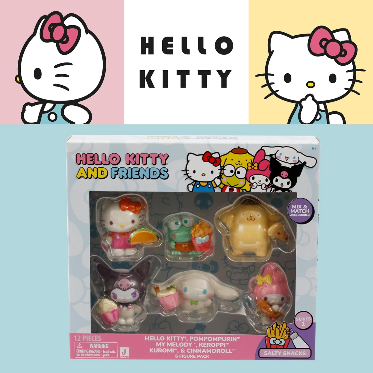 Hello Kitty 5 cm Figurenset – Set mit 6 Mini-Figuren in bezaubernden Designs, perfekt zum Spiel