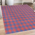 thumbnail image 1 of Plaid Decorative Rug, Lumberjack Fashion Buffalo Checks Pattern Retro Style Grid Composition, Quality Carpet for Bedroom Dorm and Living Room, 6 Sizes, Vermilion and Sea Blue, by Ambesonne, 1 of 4
