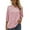 Pink, variant on WBQ Womens Chiffon Blouses 3/4 Sleeve Loose Tops Pompom Henley V Neck Pleated Button Down Tunic Tops Casual Office Work Shirts,Pink S-XXL