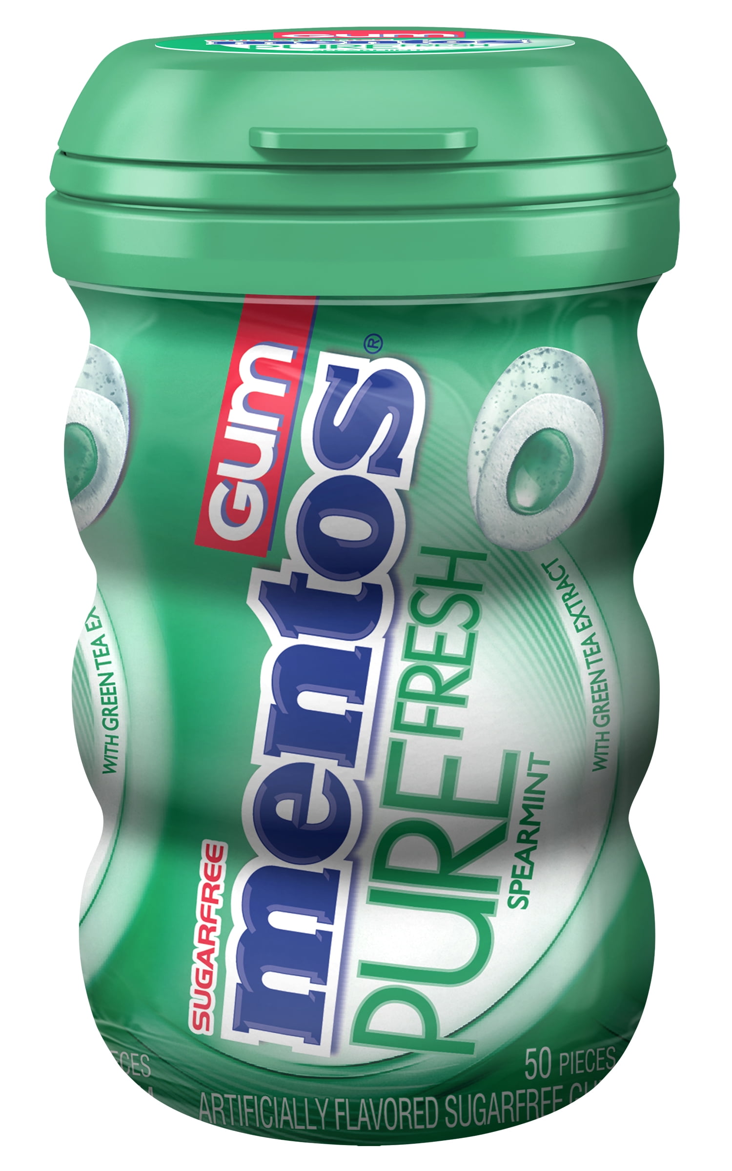 Mentos Pure Fresh Sugar-Free Chewing Gum with Xylitol, Spearmint, 50 Piece Bottle (Bulk Pack of 6)