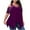 Purple, variant on Plus Size Tops for Women Cold Shoulder Sequins Summer T Shirts Short Sleeve Asymmetrical Hem Blouses Black 6XL