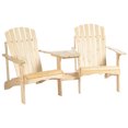 thumbnail image 2 of Outsunny Adirondack Bench Wood "Adirondack Chairs" - Set of 2, Natural, 2 of 9