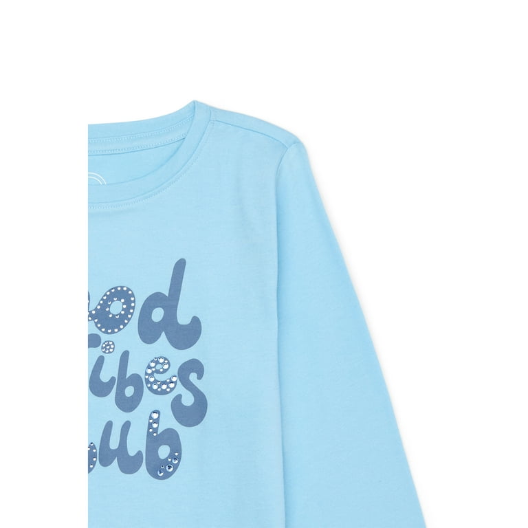 Wonder Nation Girls Long Sleeve Tee - Embellished T-Shirt