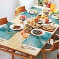thumbnail image 2 of Blue Gold Marble Pattern Summer Placemats Table Placemats Set Of 4-Linen Kitchen Washable Placemats Table Mats 11.8"x17.7" Non-Slip Heat Resistant, 2 of 6