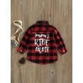 thumbnail image 4 of Gureui Toddler Infant Baby Boys Girls Spring Autumn  Tops,Casual Plaid Print Loose Long Sleeve Lapel Button Closure Back Letter Pattern Blouse, 4 of 9