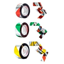 High Visibility Polythene Warning Tape, Reflective   Tape For Home Garden Protection, Striped Barricade Caution Ribbon 2.5Cm Wide * 50M Long, 3 Rolls In Red Green Yellow