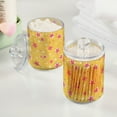 thumbnail image 2 of Yayeee 2 Pack Qtip Holder Bathroom Cotton Swab Canister with Lid Clear Dispenser Set, Yellow Stars, 2 of 6