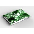 thumbnail image 2 of Ambesonne Palm Leaf Pillow Sham 2 Pack, Vivid Leaves Growth, 26"x20", Fern Green White, 2 of 3