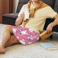 thumbnail image 6 of Kdxio Rabbit Holding Flowers Print Mens Sleep Shorts Bottoms Soft Comfy Pajama Wear Pants with Drawstring Pockets, 6 of 7