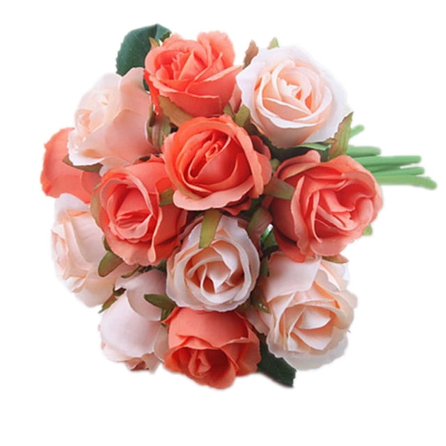 Rosa Sosteniendo Flores Ramo Novia Accesorios de Fotografía de Boda Flores Falsas Artificiales 12 Piezas kenally JJ19843-08