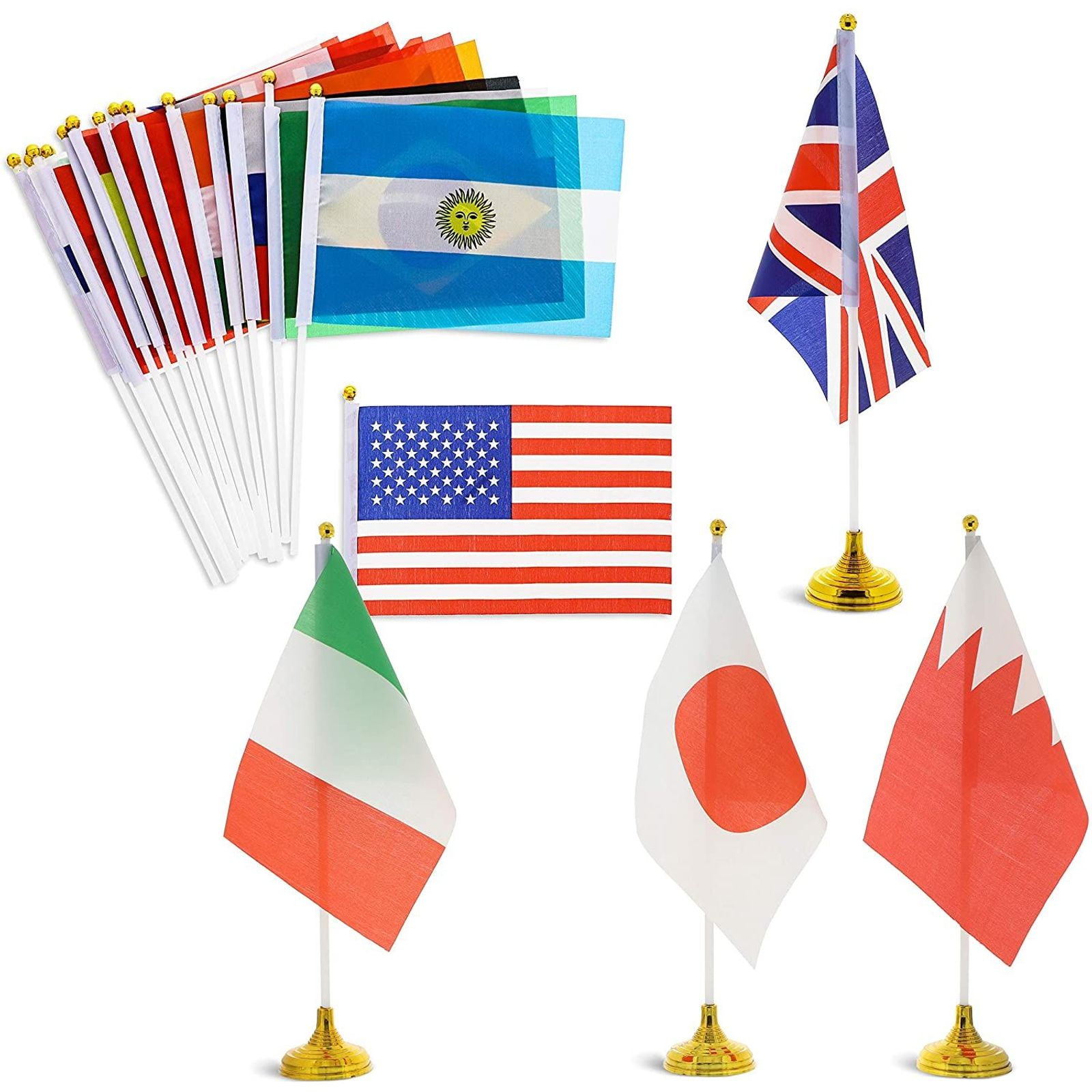 NIGERIA 4X6/" TABLE TOP FLAG W// BASE NEW DESK TOP HANDHELD STICK FLAG
