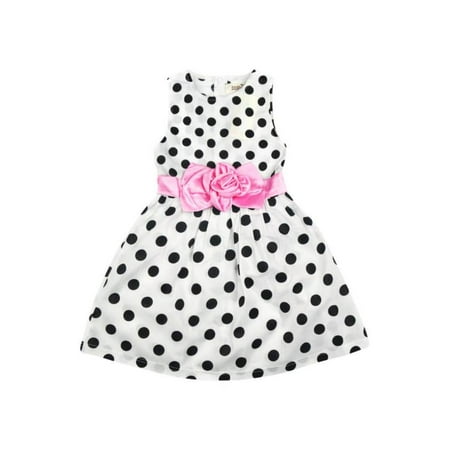 Dotted Sleeveless Dress - Toddler Girls Polka Dot Sleeveless Party Wedding Princess Tutu Dress 1-7Y