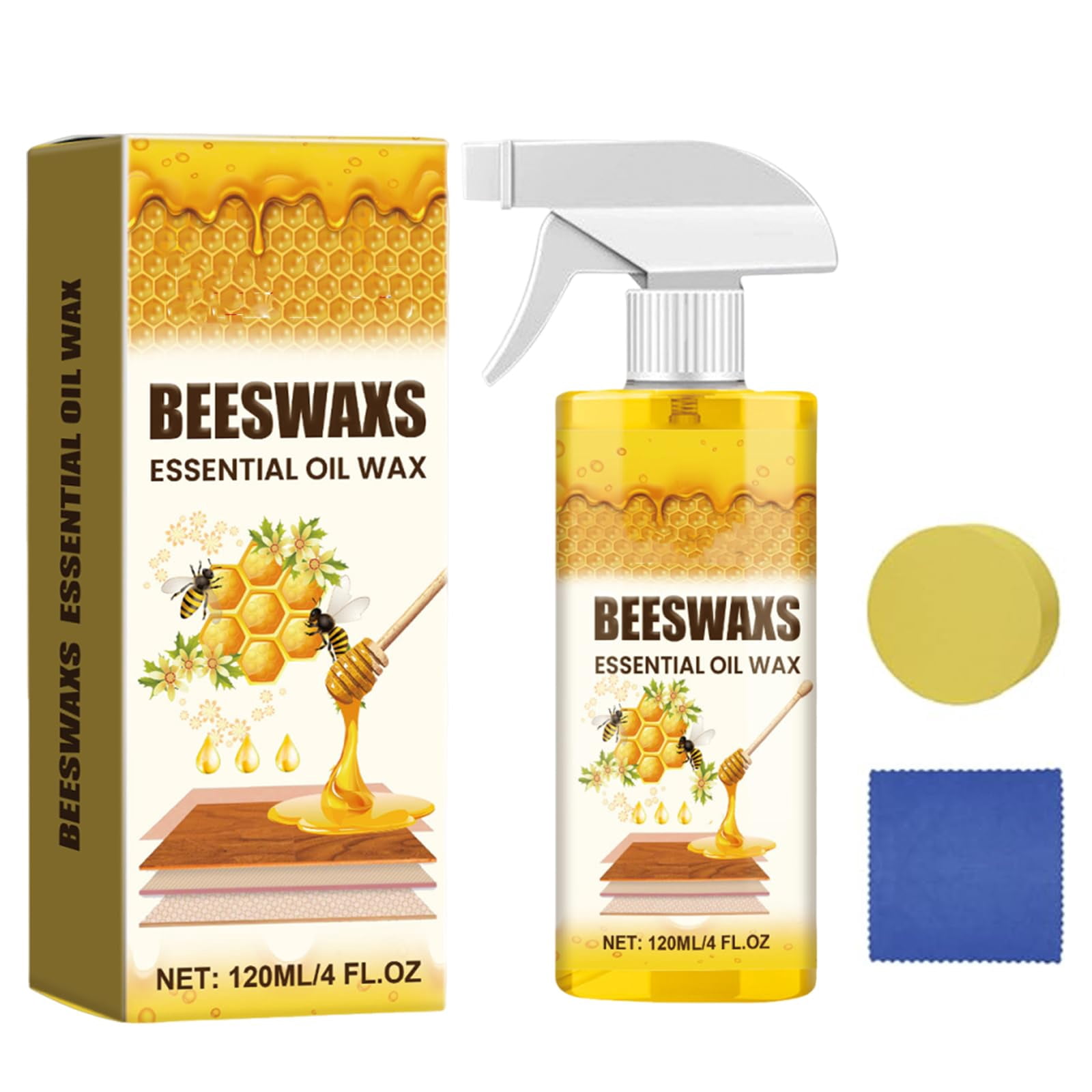 Bee Spray – Beeswax Furniture Polish, Natural Wood Cleaner for Furniture and Floors (2 Pack)