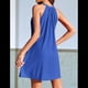 thumbnail image 5 of Vestidos de Verano de Crochet Calados para Mujer, Color Azul Real, Talla XL, 5 of 6