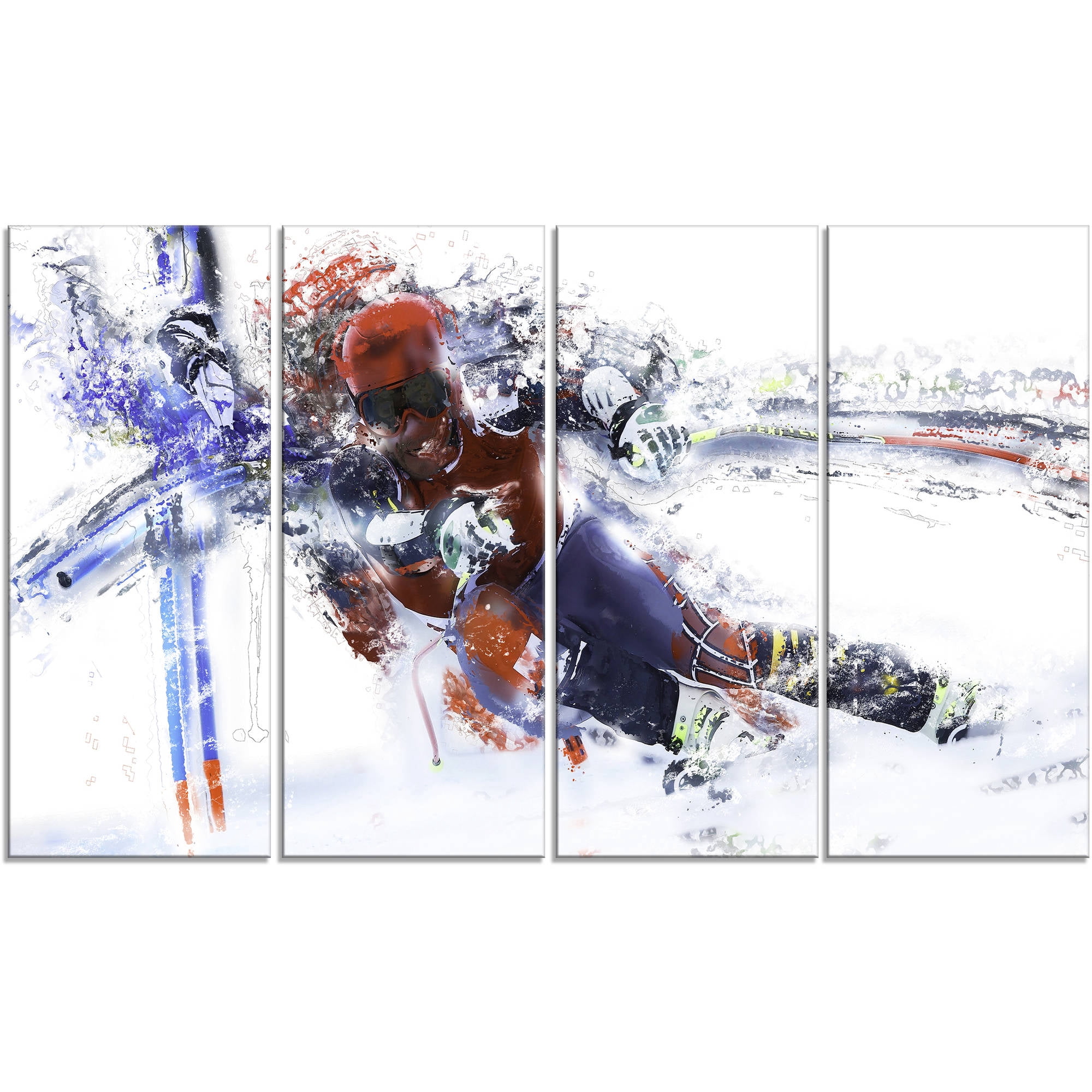DESIGN ART  "Skiing Down Hill Race" Canvas Art Print