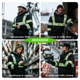 thumbnail image 3 of ProtectX High Vis Safety Hoddie Sweatshirt Jacket with Reflective Strips & Fleece Lined for Cold Weather Black Large, 3 of 9