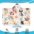 thumbnail image 2 of Dogs with Party Hats and Flowers Hooded Bath Towel，60"x35" for Ages 3 To 12 Kids, Quick Dry Lightweight Soft Microfiber Hood Beach Towel Cover Up for Kids, 2 of 7