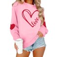 thumbnail image 4 of WHLBF Tops for Women Long Sleeved Round Neck Hearted Printed Sweatshirts, 4 of 9