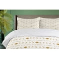 thumbnail image 4 of Ambesonne Geometric Duvet Cover Sets, Tribal Style Shapes Art, 2-King, Ivory and Pale Coffee, 4 of 7