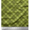 thumbnail image 1 of Soimoi Moss Georgette Fabric Diagonal Check Print Sewing Fabric Yard 42 Inch Wide, 1 of 3