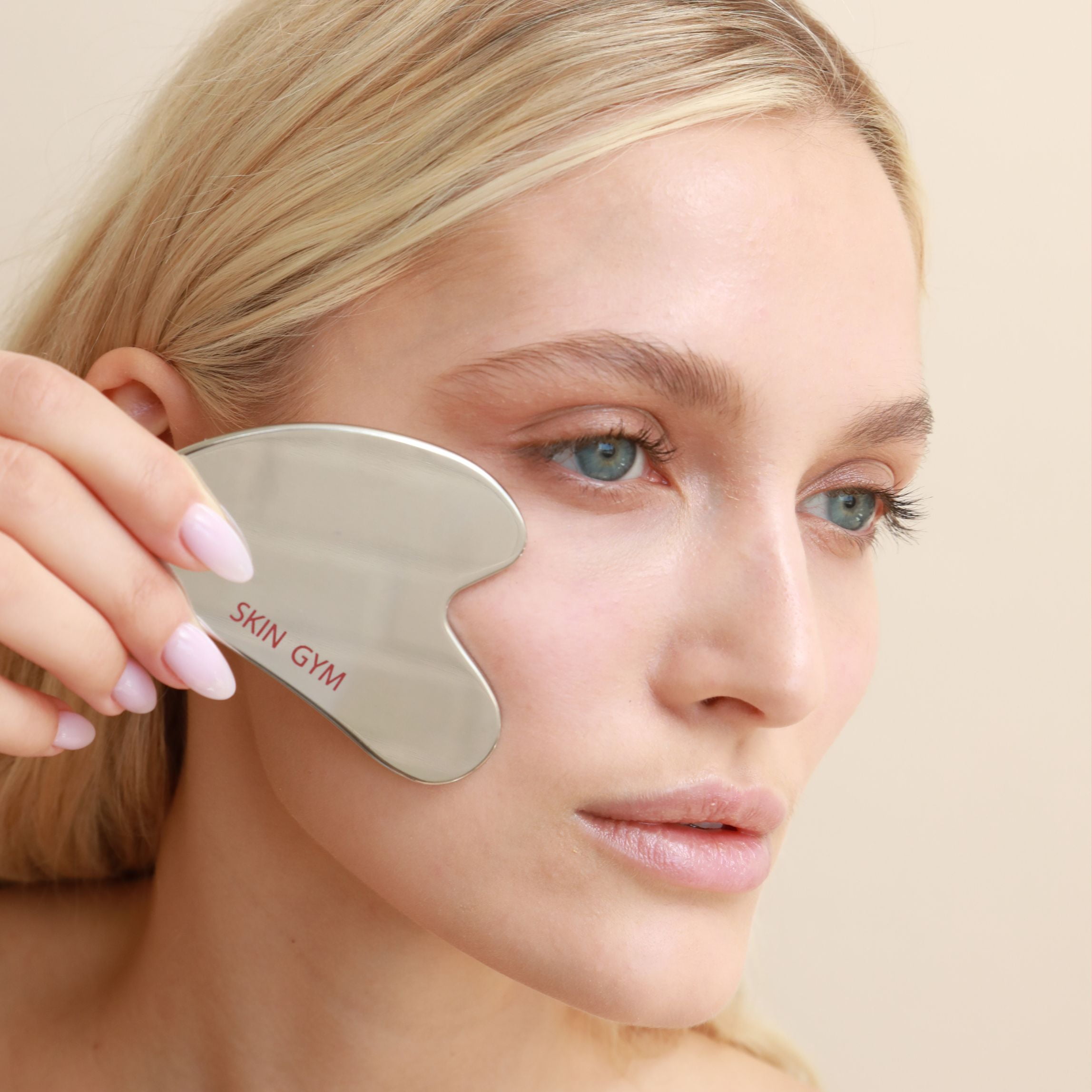 Skin Gym Cryo Stainless Steel Sculpty Heart Gua Sha for De-puffing and Facial Massage, 100% Stainless Steel