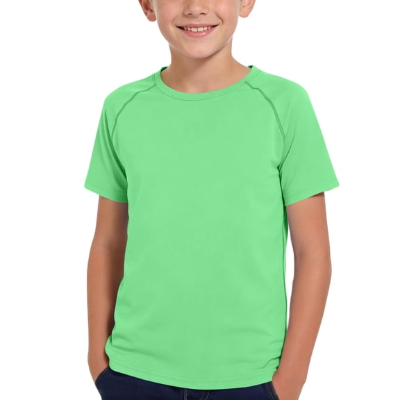 Luvrsol Big Boys' T-Shirt Unisex Kids Solid Basic Breathable Cotton Daily Layering Tops 110-150