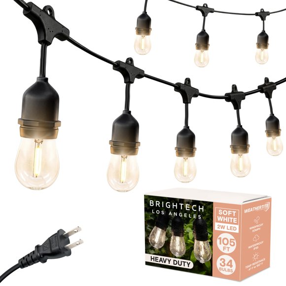 Luces de Cadena Brightech Ambience Pro 32 m 34 Bombillas Blanco Suave
