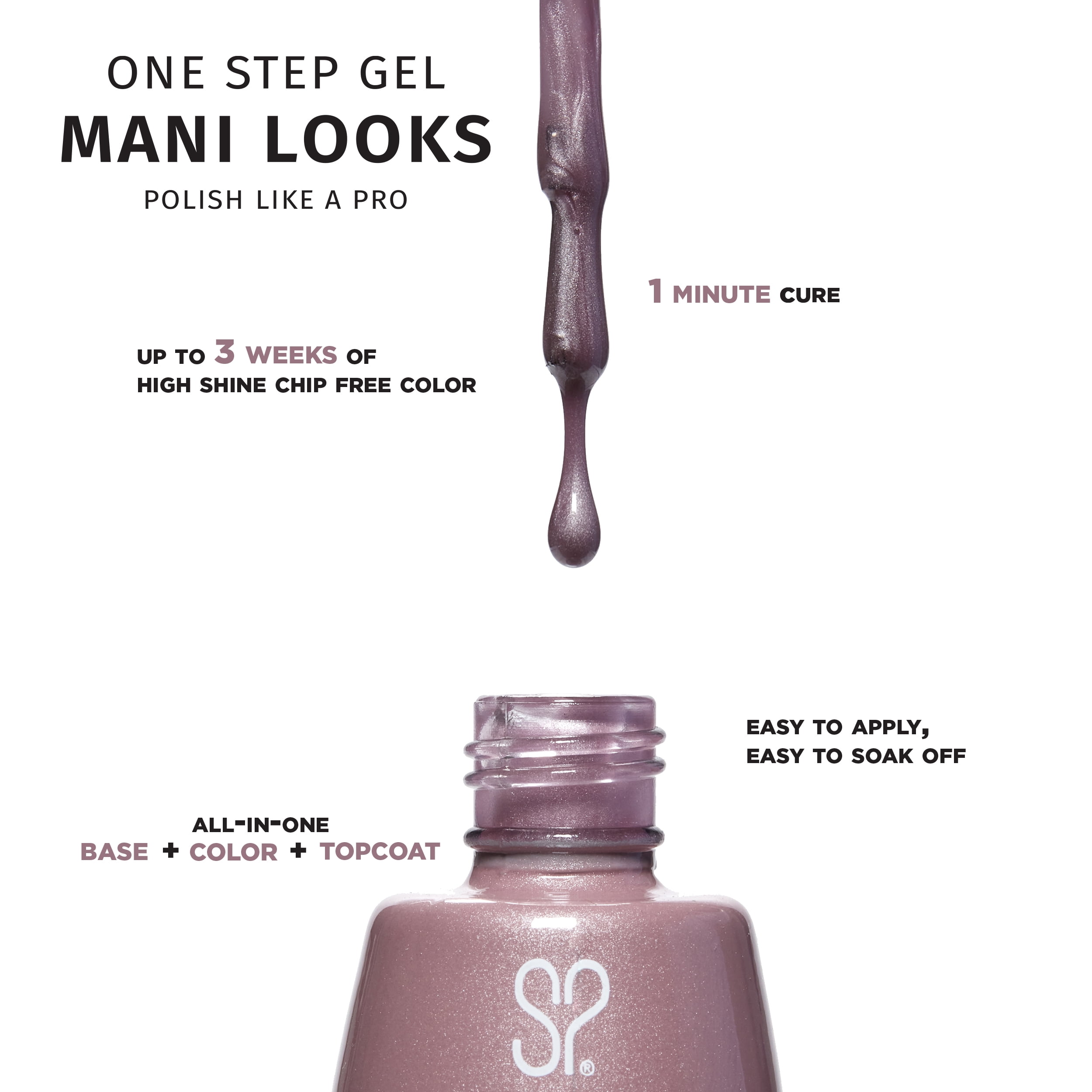 Salon Perfect Glass One Step Gel + Magnet Tool, Nude Nail Polish, 0.5 fl oz