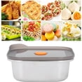 thumbnail image 2 of Metal Food Container, Stainless Steel Food Storage Container Leak Proof Sinking Lid, 316 Grade Metal Bento Box for Refrigerator, Vacuum Sealed, Leakproof, and Lunch Container, 500ml, 2 of 8