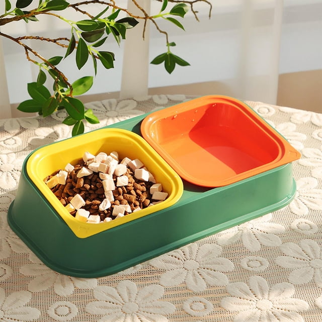 Tazón para mascotas Colco Antivuelco Antideslizante con soporte Platos de alimentación desmontables extraíbles para gatos Verde