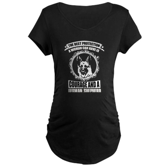 CafePress - Courage And German Shepherd T Sh Maternity T Shirt - Maternity Dark T-Shirt