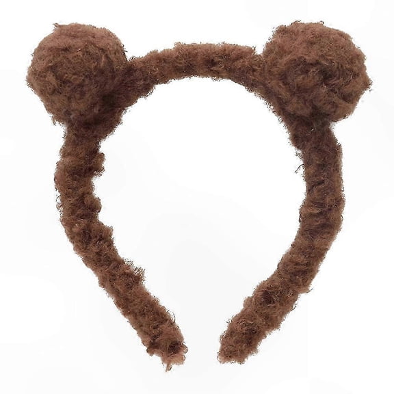 Fashion Bear Ears Headband Soft Bear Ears Headband For Kids Hair Accessories Girls Dark Brown 1Set