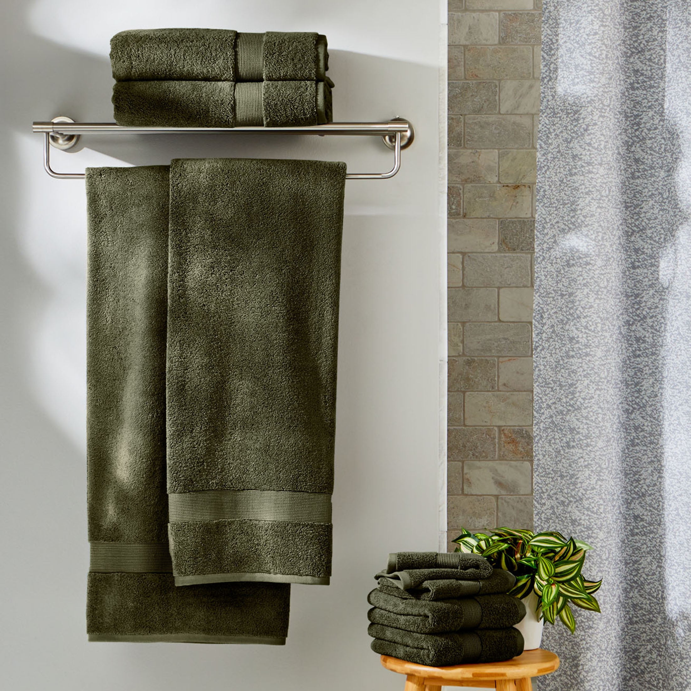 Better Homes & Gardens Signature Soft Solid Cotton 4 Piece Bath Bath Towel Set,Sea Turtle