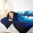 thumbnail image 4 of Feelyou 3D Marine Shark Queen Comforter Set, Ocean Fish Animal Kid Bedding Set, 3pcs, 4 of 8