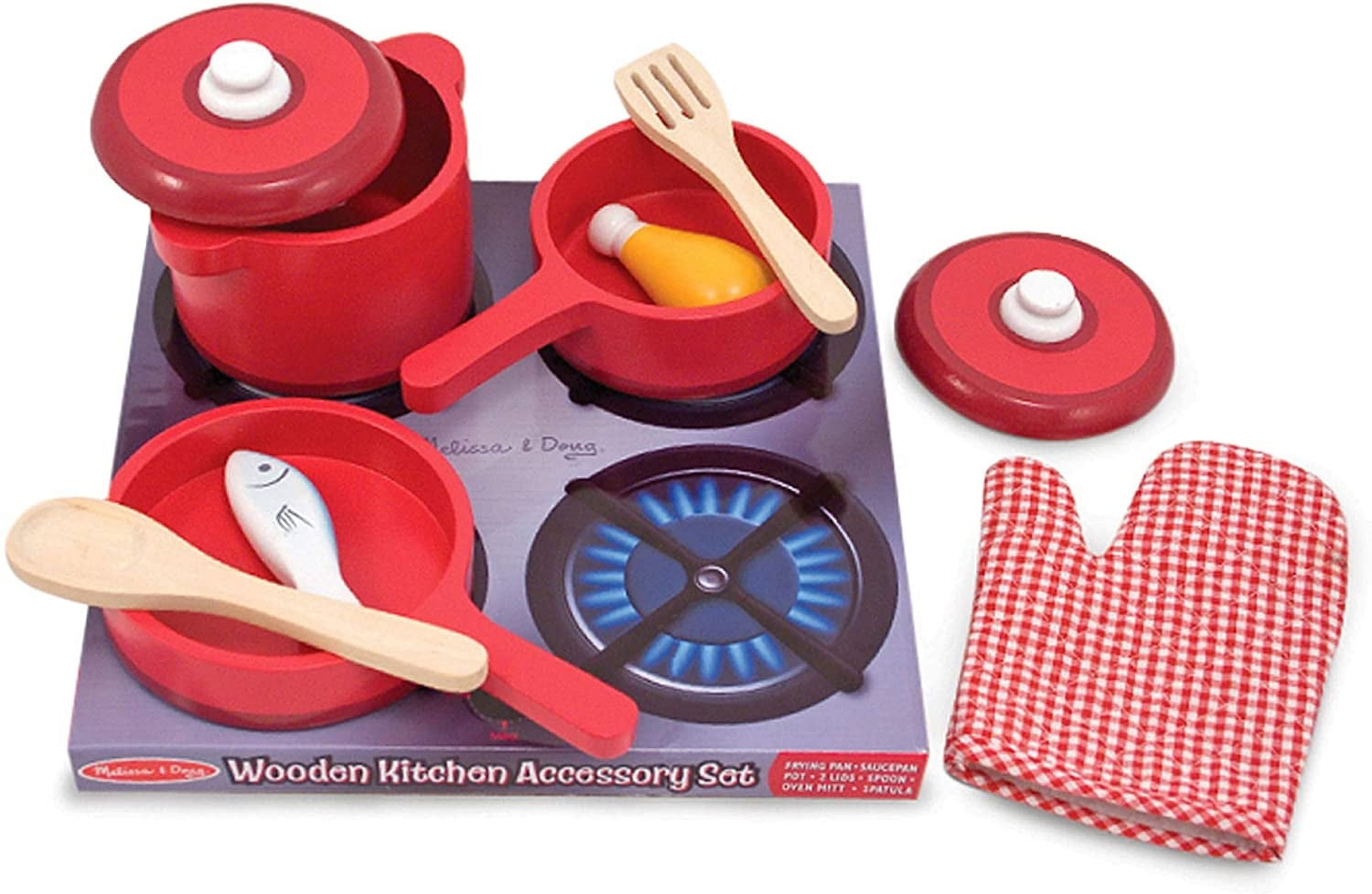 Juego De Cocina De Pasta De Madera Small Foot, Con 3 Tipos De Pasta, Verduras De Fieltro Y Utensilios, Olla Y Escurridor, Para Niños