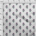 thumbnail image 2 of oneOone Viscose Chiffon White Fabric Floral Block Sewing Material Print Fabric By The Yard 42 Inches, 2 of 4