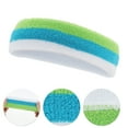 thumbnail image 3 of Unique Bargains 1 Set Breathable Headband with Wristband Sweat Headband for Sport White Green Blue, 3 of 6
