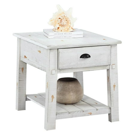 Plank Unfinished Table - Progressive Willow Rectangular End Table - White