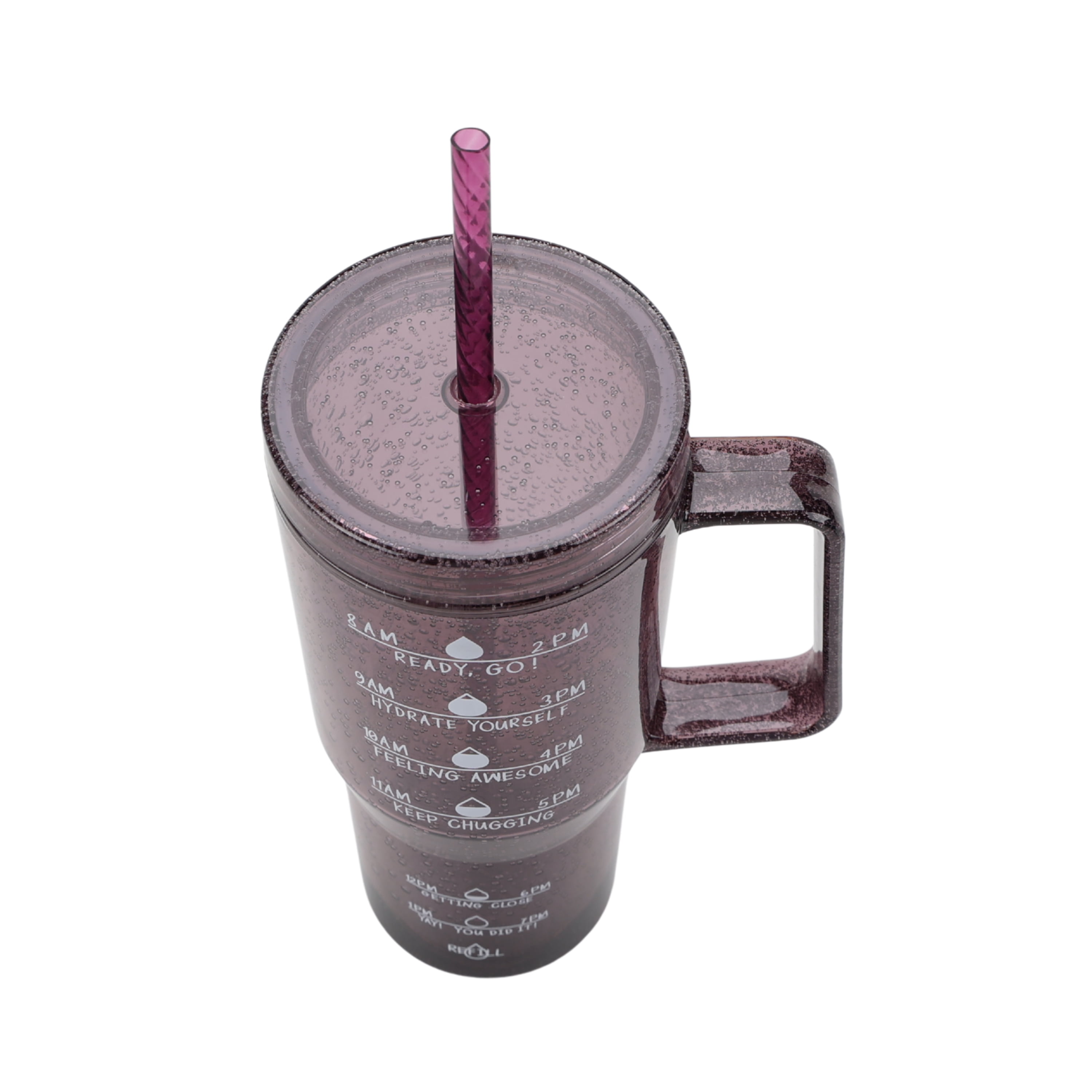 Mainstays 30 oz Purple Bubble Pattern Tumbler with Handle
